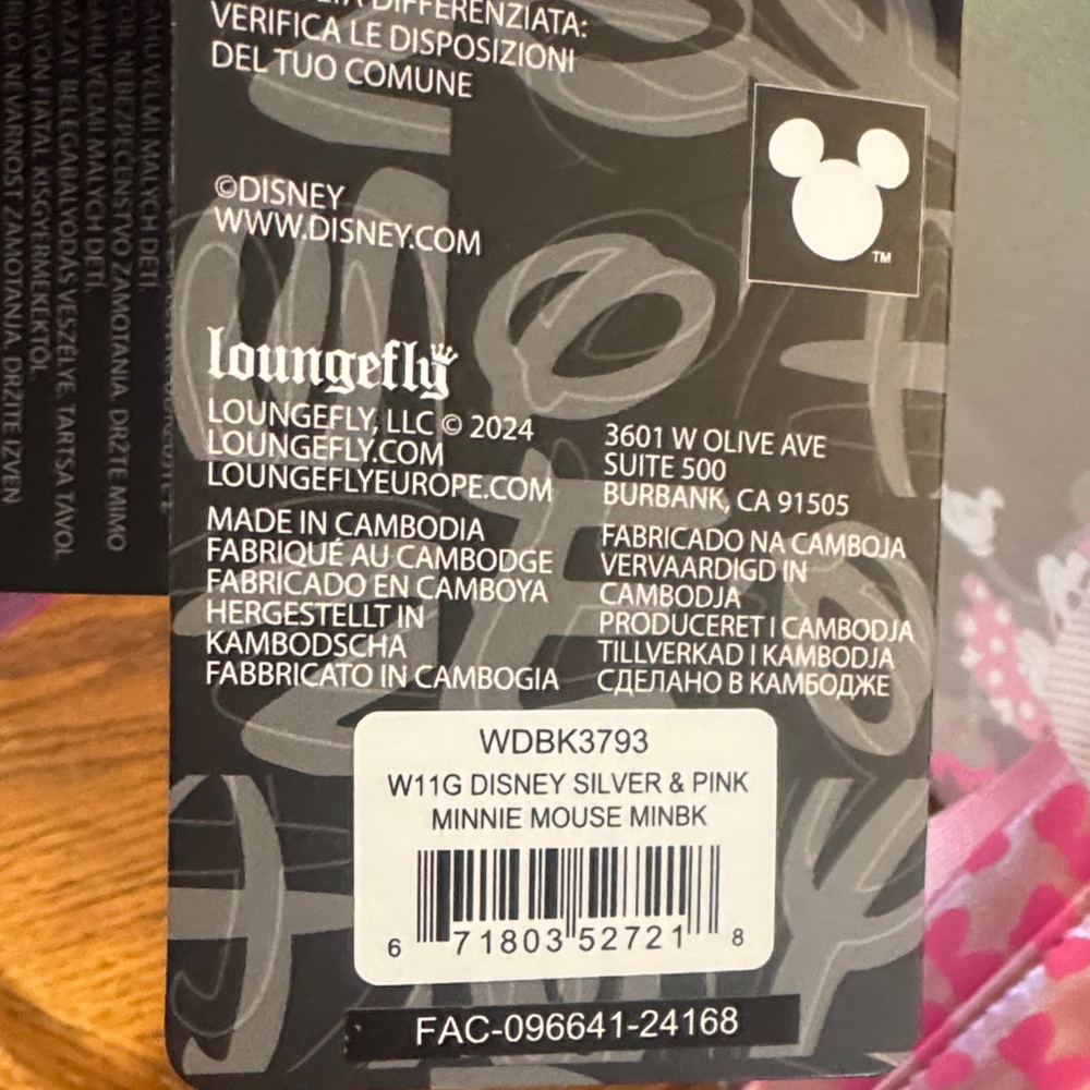 Loungefly Pink and Silver Minnie Mouse  Backpack - Picture 6 of 6